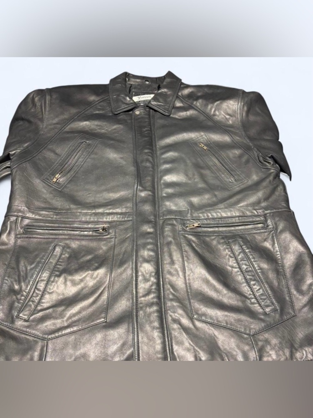 Classic Black Leather Men's Jacket - Brand: Viaggio
